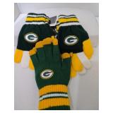 3 Pair Green Bay Packers Thin Winter Gloves