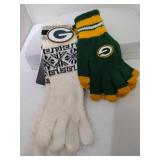 2 Pair Green Bay Packers Thin Winter Gloves