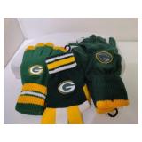 3 Pair Green Bay Packers Thin Winter Gloves