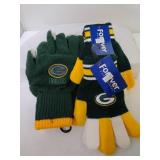 3 Pair Green Bay Packers Thin Winter Gloves
