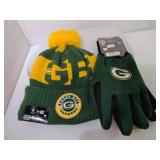 Green Bay Packers Winter Hat and Work Gloves