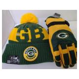Green Bay Packers Winter Hat and Winter Gloves