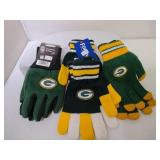 3 Pair Green Bay Packers Thin Winter Gloves and