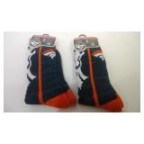 2 pair Denver Broncos Large socks