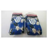 2 pair Milwaukee Brewers Large long socks