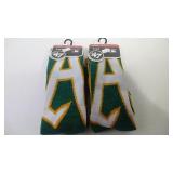 2 pair Oakland Athletics Large long socks