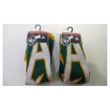 2 pair Oakland Athletics Large long socks