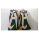 2 pair Oakland Athletics Large long socks