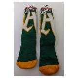 2 pair Oakland Athletics Large long socks