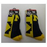 2 Pair Large Michigan Long Socks
