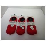 3 Pair One Size Wisconsin Badgers Slipper Socks