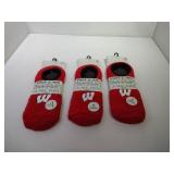 3 Pair One Size Wisconsin Badgers Slipper Socks