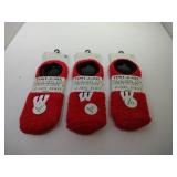 3 Pair One Size Wisconsin Badgers Slipper Socks