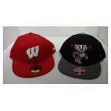 Two 7 1/8 Wisconsin Badgers Ball Caps