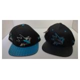2 Adjustable San Jose Sharks Ball Caps