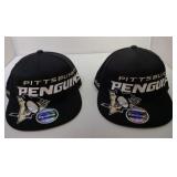 Two 6 7/8 - 7 1/4 Pittsburg Penguins Ball Caps