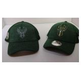 2 S/M Milwaukee Bucks Ball Caps