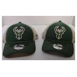 2 Adjustable Milwaukee Bucks Ball Caps