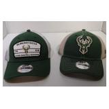 2 Adjustable Milwaukee Bucks Ball Caps