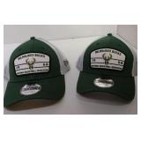 2 Adjustable Milwaukee Bucks Ball Caps