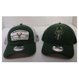 2 Adjustable Milwaukee Bucks Ball Caps
