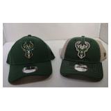 2 Adjustable Milwaukee Bucks Ball Caps