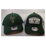 2 Adjustable Milwaukee Bucks Ball Caps