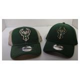 2 Adjustable Milwaukee Bucks Ball Caps