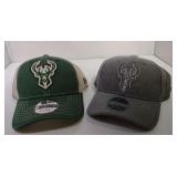2 Adjustable Milwaukee Bucks Ball Caps