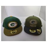 2 Size 7 New Era Green Bay Packers ball caps