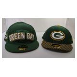2 Size 7 3/8 New Era Green Bay Packers ball caps