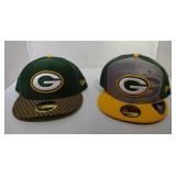 2 size 7 3/4 New Era Green Bay Packers ball caps