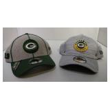 2 M/L New Era Green Bay Packers ball caps