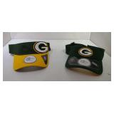 2 Adjustable New Era Green Bay Packers visors