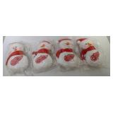 4 Detroit Red Wings Snowman Ornaments sealed
