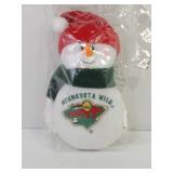 3 Minnesota Wild Snowman Ornaments - sealed
