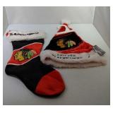 Chicago Blackhawks Santa hat and stocking