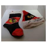 Chicago Blackhawks Santa hat and stocking