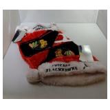 2 Chicago Blackhawks Santa hats