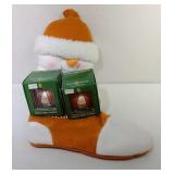 Texas Longhorns stocking and 2 ornaments -