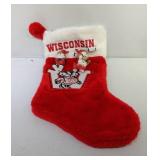 Wisconsin Badgers stocking and 2 football gnomes