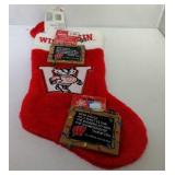 Wisconsin Badgers Stocking and 2 ornaments