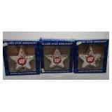 3 Wisconsin Badgers star ornaments - 5 inches