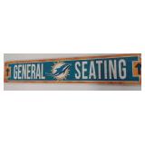 36in X 6in Miami Dolphins Wooden Plaque