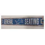 36in X 6in Detroit Lions Wooden Plaque