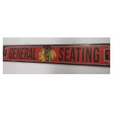36in X 6in Chicago Blackhawks Wooden Plaque