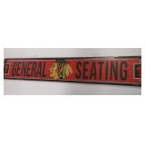 36in X 6in Chicago Blackhawks Wooden Plaque