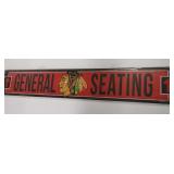 36in X 6in Chicago Blackhawks Wooden Plaque