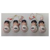 5 Milwaukee Brewers tree ornaments - 3 inches