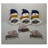 Milwaukee Brewers Snowmen and mini license
